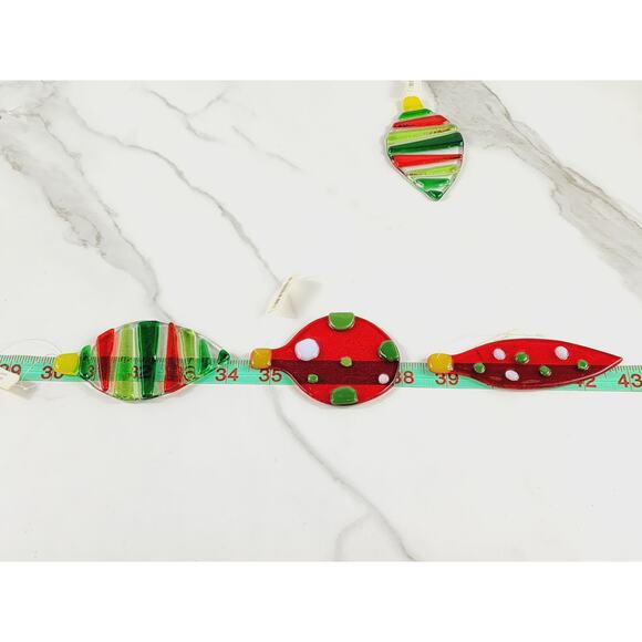 Christmas Flat Fused Glass Ornament 4" Tree Decor Hanging Holidays x5 - Picture 10 of 10